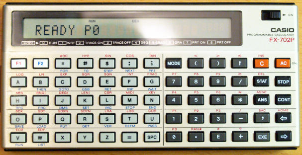 photo of the Casio FX-702P calculator