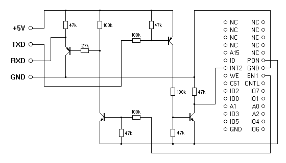 circuit diagram of the serial interface with 5V voltage levels