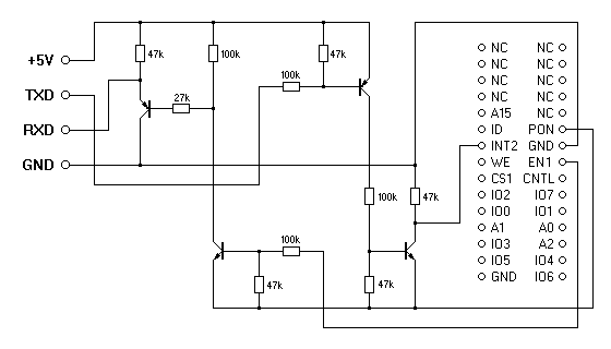 schemat interfejsu dla poziomów logicznych 5V