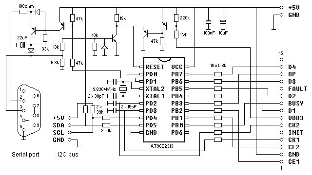 schemat interfejsu dla kalkulatora PB-700