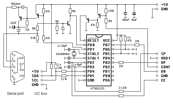 schematic of the FX-602P interface